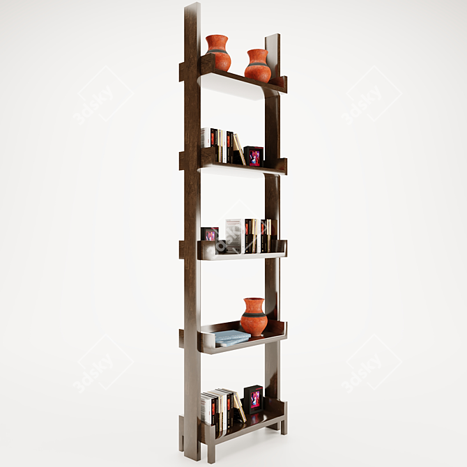 Authentic Austen Wood Bookcase 3D model image 1