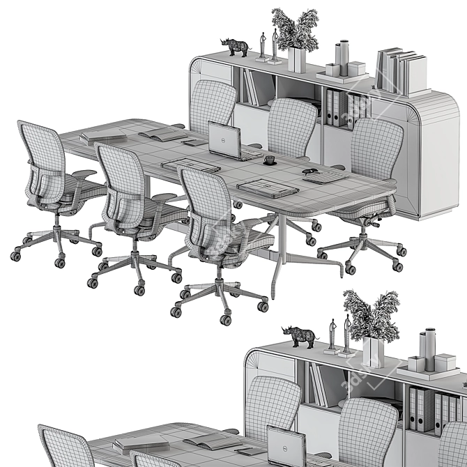 Office Meeting Table 374 3D model image 5