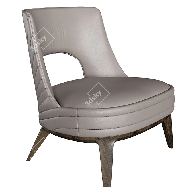 Regal Embroidered Accent Armchair 3D model image 1