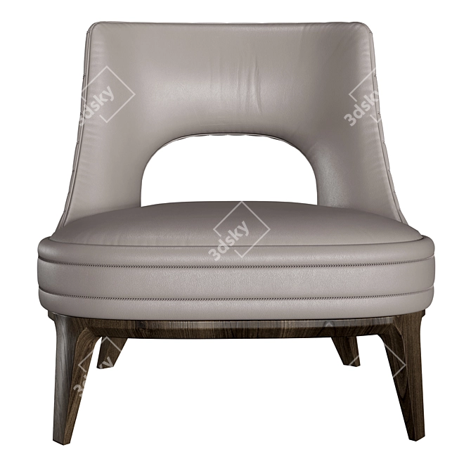 Regal Embroidered Accent Armchair 3D model image 3