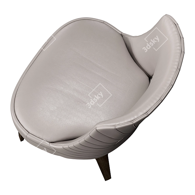 Regal Embroidered Accent Armchair 3D model image 4