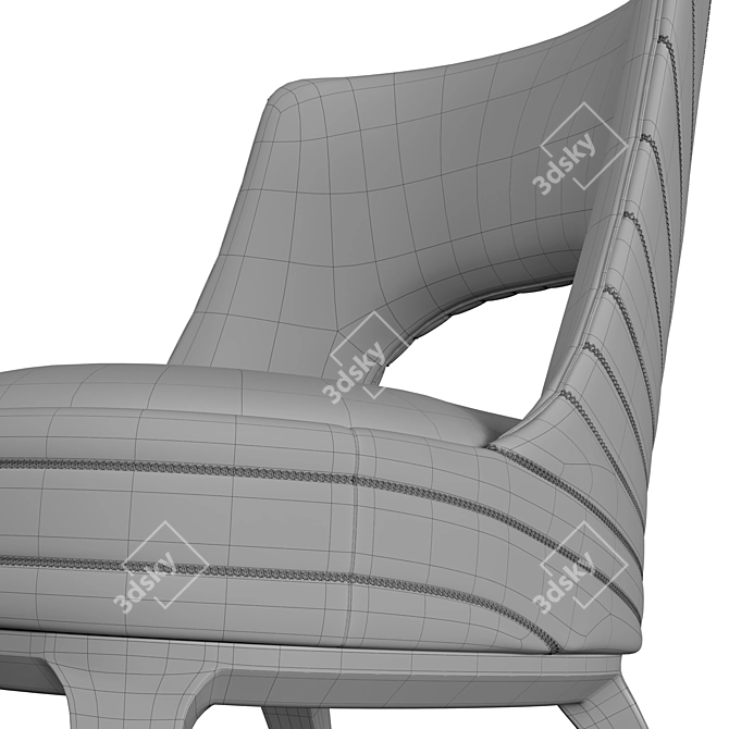 Regal Embroidered Accent Armchair 3D model image 7