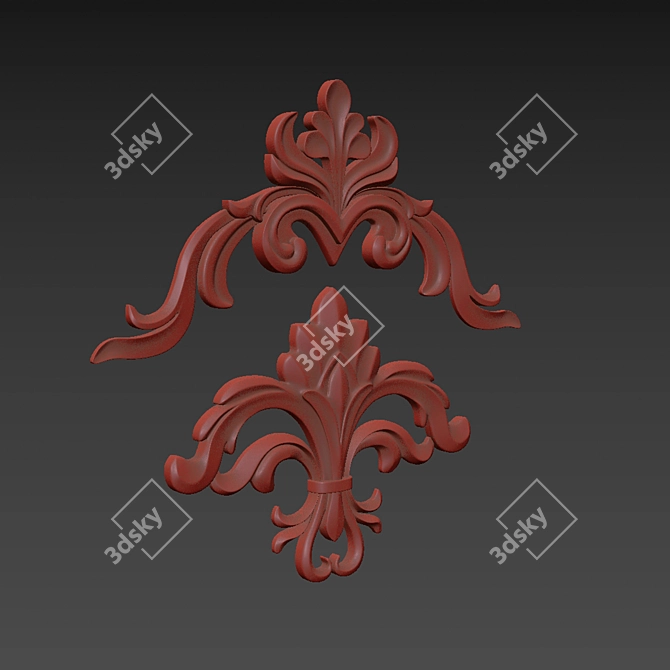 Elegant 3D Ornament Modeling Kit 3D model image 6