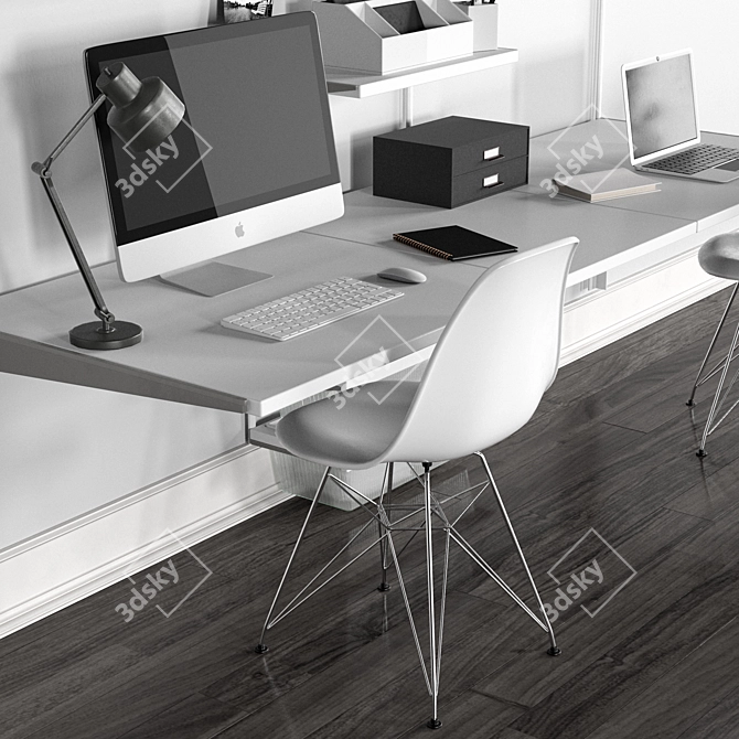 Workspace Organization Set: Wall & Desk Storage 3D model image 4