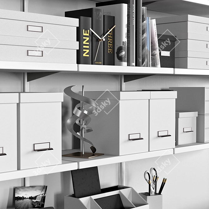 Workspace Organization Set: Wall & Desk Storage 3D model image 6