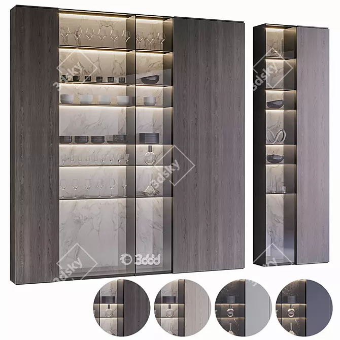  Modern Cupboard Set with Corona Renderer 3D model image 1