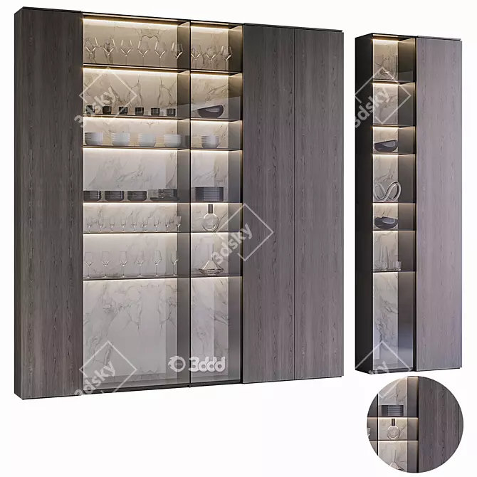  Modern Cupboard Set with Corona Renderer 3D model image 2