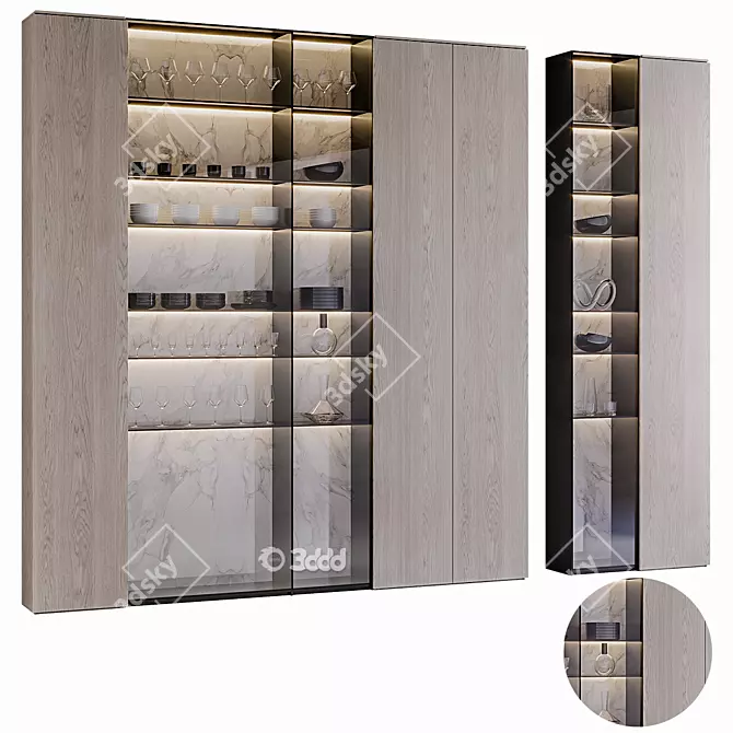  Modern Cupboard Set with Corona Renderer 3D model image 3