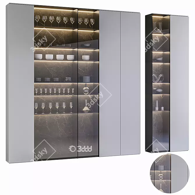  Modern Cupboard Set with Corona Renderer 3D model image 4