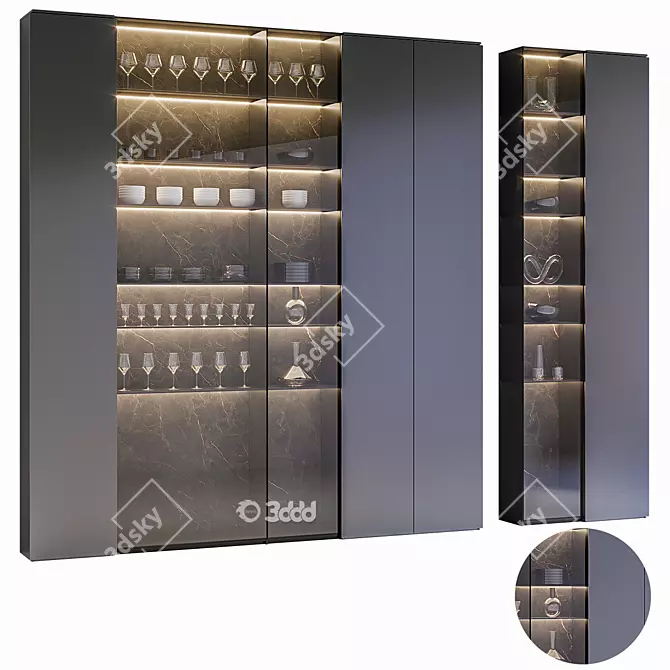  Modern Cupboard Set with Corona Renderer 3D model image 5