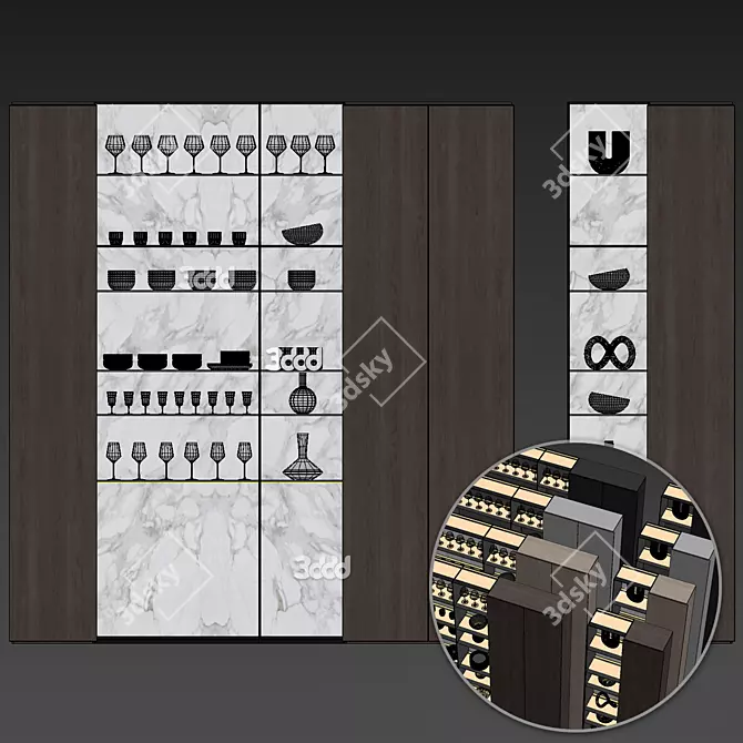  Modern Cupboard Set with Corona Renderer 3D model image 6