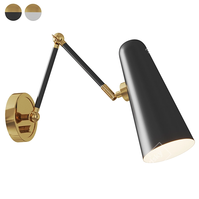 Sleek Blink Swing Arm Sconce 3D model image 1