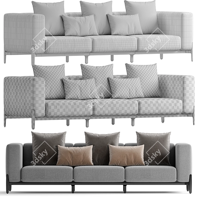 Modern Myyour Push 2-Seater Sofa 3D model image 3