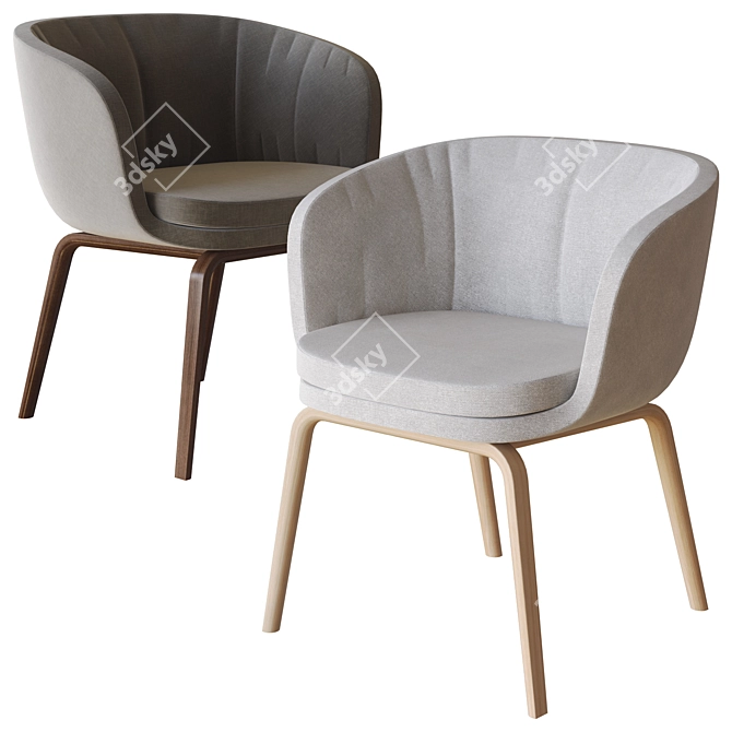 Modern Rossin Cloe Mini Armchair 3D model image 2