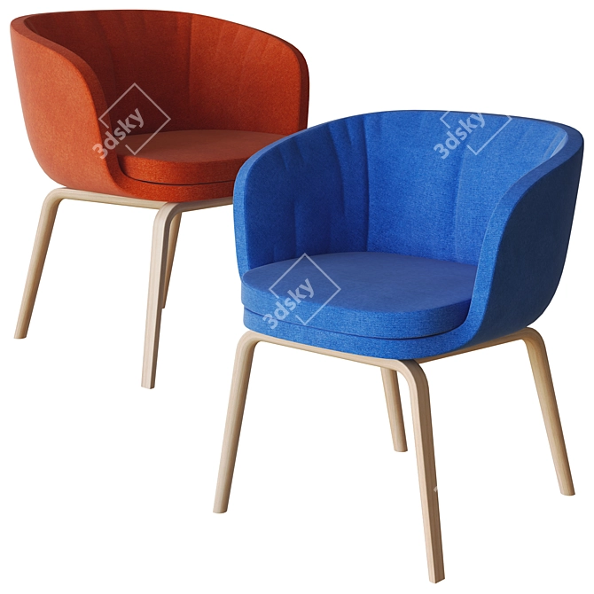 Modern Rossin Cloe Mini Armchair 3D model image 3