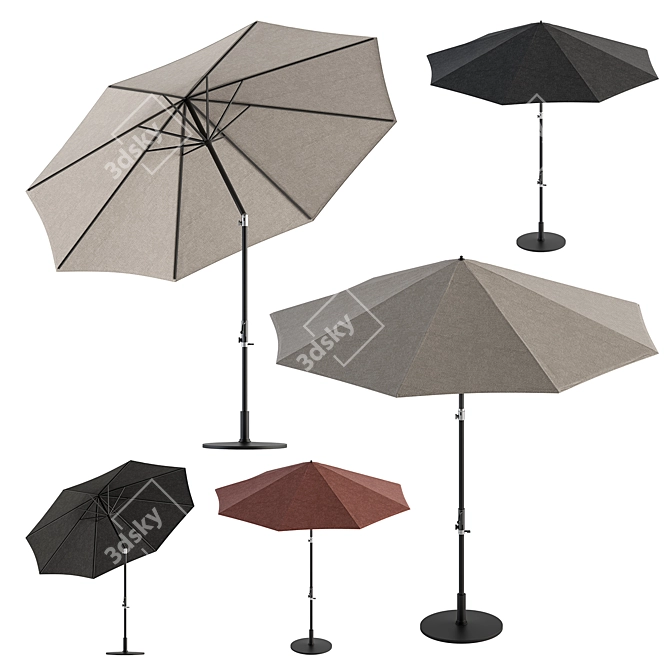 Rainproof Fabric Umbrella 05 3D model image 5