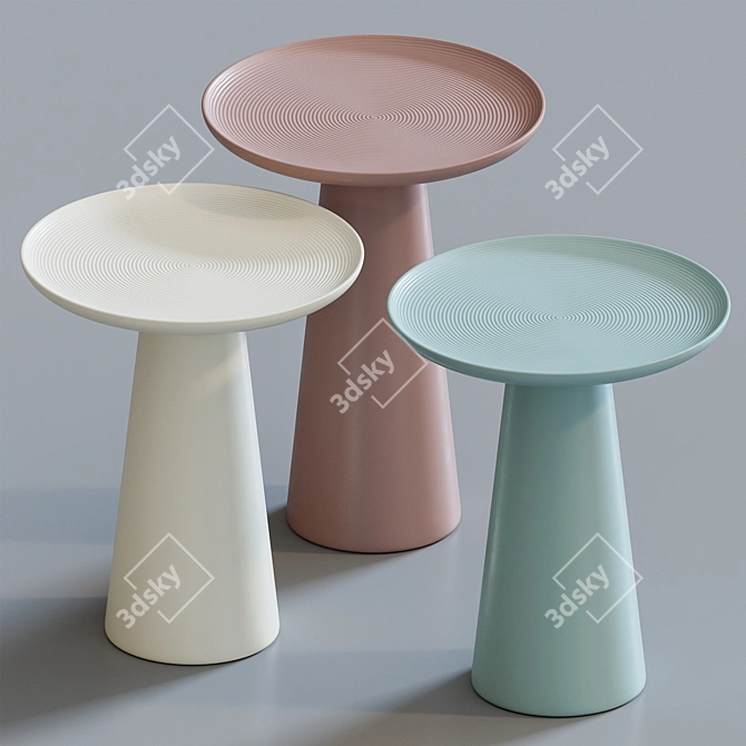 Ringar Round Aluminum Side Table 3D model image 2