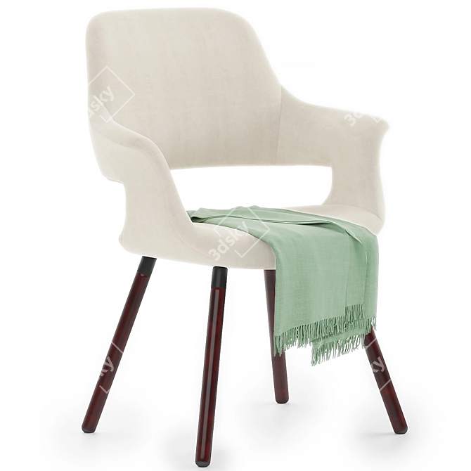 Modern Fabric Clive Chair 3D model image 2