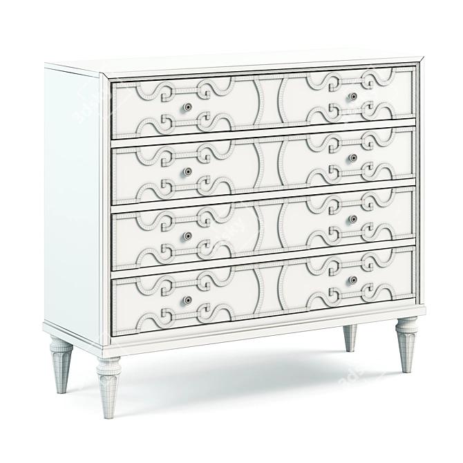 Birch Wood Serene Chest 3D model image 5