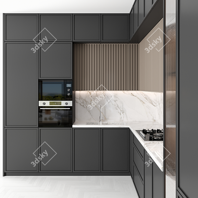 Modular Kitchen 101 3D model image 3