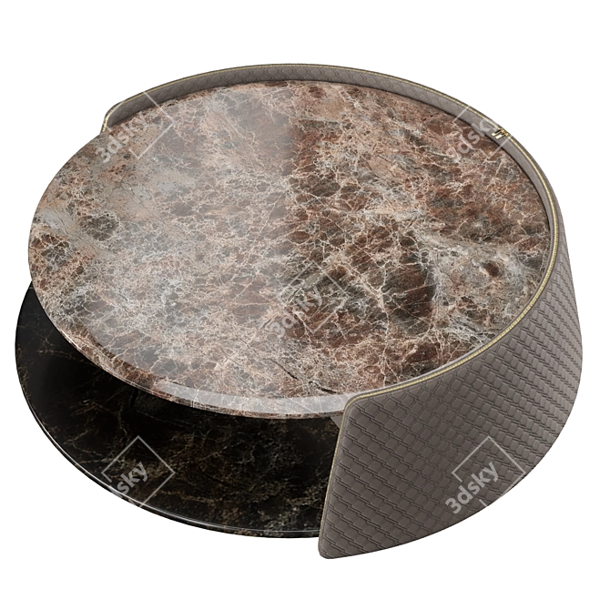 Luxury Quilted Metal Side Table 3D model image 2