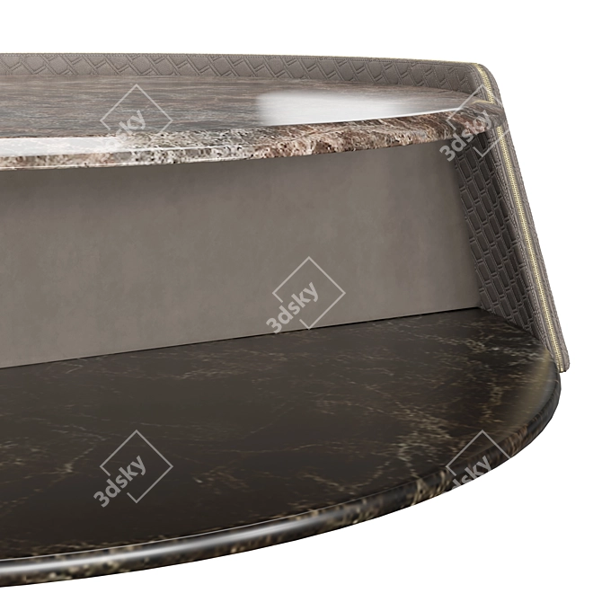 Luxury Quilted Metal Side Table 3D model image 4