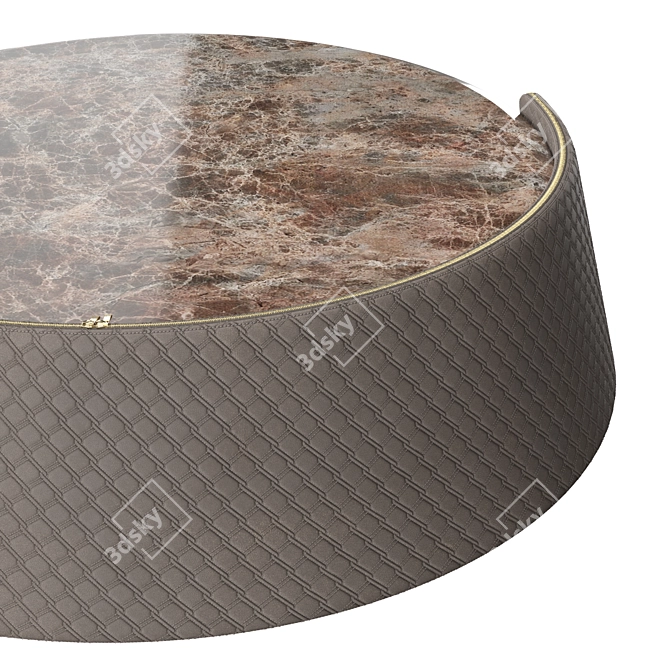 Luxury Quilted Metal Side Table 3D model image 5