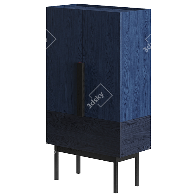 Artful Aizome Storage Cabinet 3D model image 2