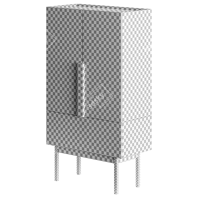 Artful Aizome Storage Cabinet 3D model image 4