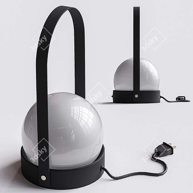 Sleek Black LED Lamp 3D model image 2