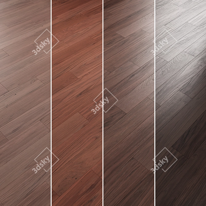 Oak Parquet Flooring Collection 3D model image 4