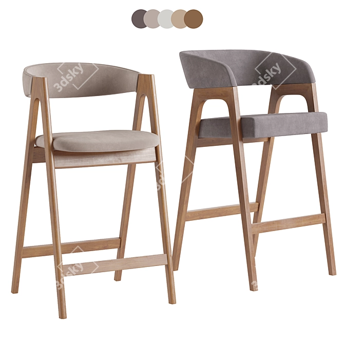 Dublin and Bern Barstools Set 3D model image 1