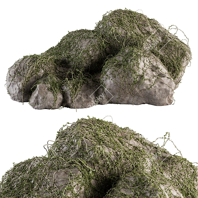 Ivy Stones Green Nature Decor 3D model image 1