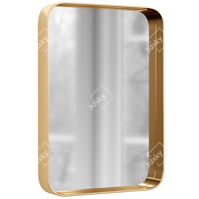 Elegant Brushed Brass Alana Mirror 3D model image 2