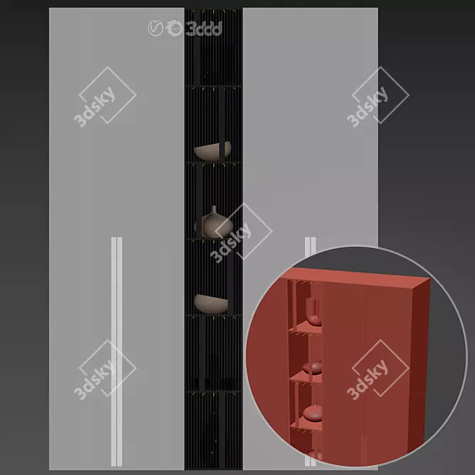 Modern Style Cupboard Set 17 3D model image 4