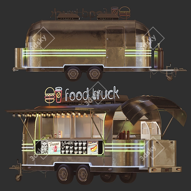  Airstream Food Truck 3D model image 2