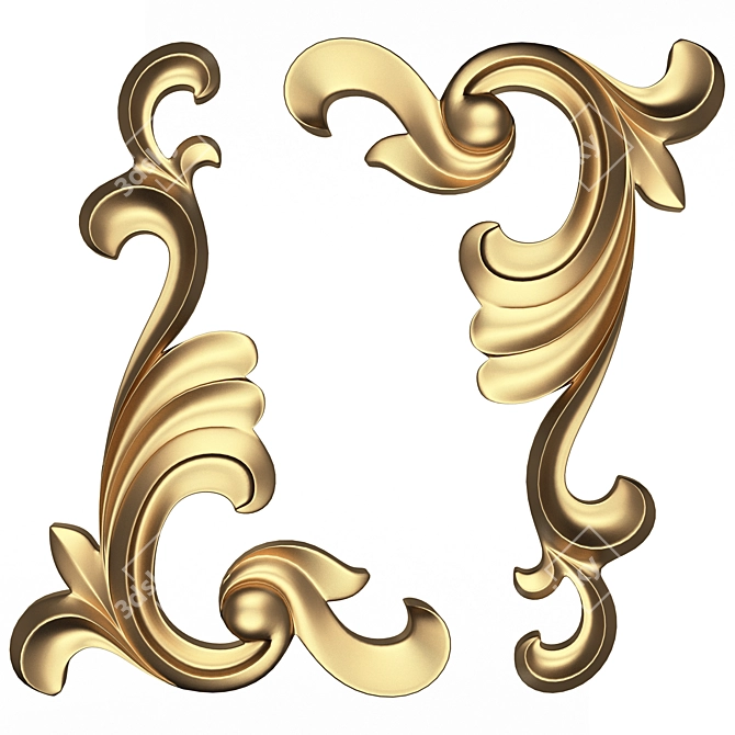 Ornate Plaster Molding Decor 012 3D model image 1