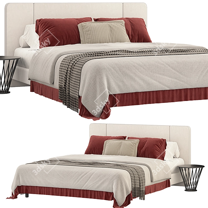 Modern West Elm Newport Bed 3D model image 1