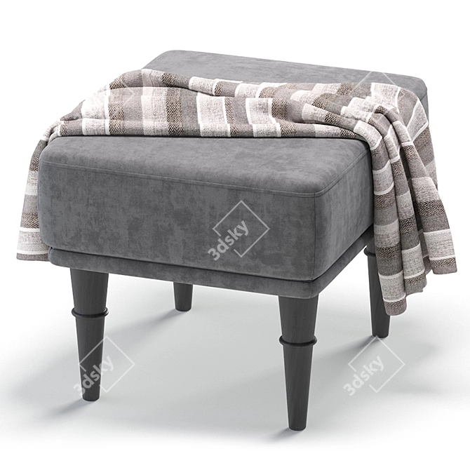 Shento Velvet Pouffe Ottoman Set 3D model image 2