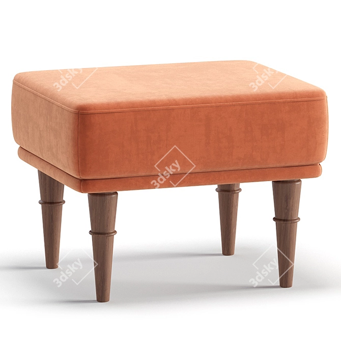 Shento Velvet Pouffe Ottoman Set 3D model image 3