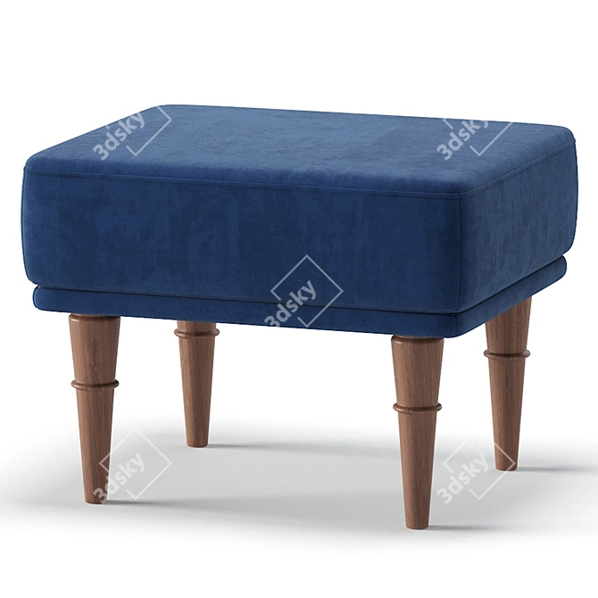 Shento Velvet Pouffe Ottoman Set 3D model image 5