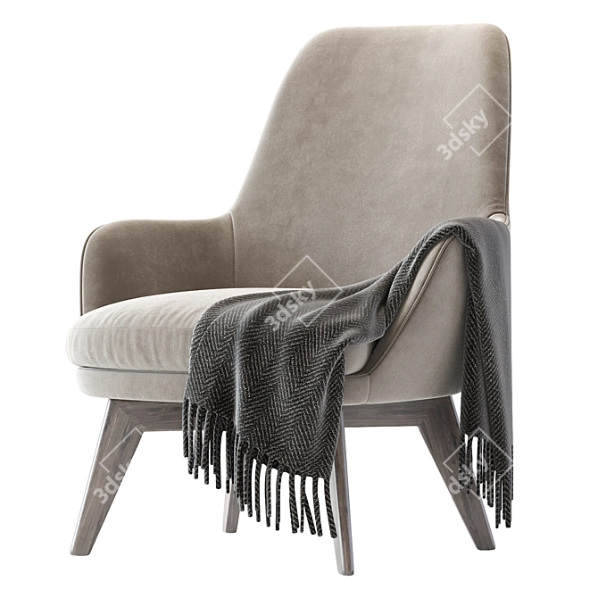 Contemporary Maxalto Poltrona Chair 3D model image 3