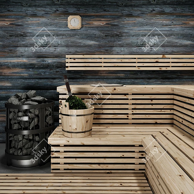 Modular Sauna Set Kit 3D model image 3