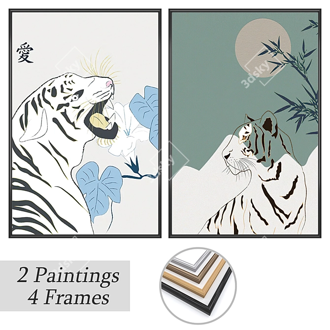 Artwork Set with Frame Options 3D model image 1