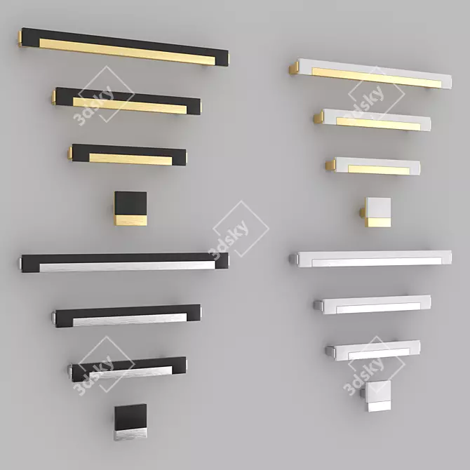 Designer Handle Set Bundle 3D model image 2