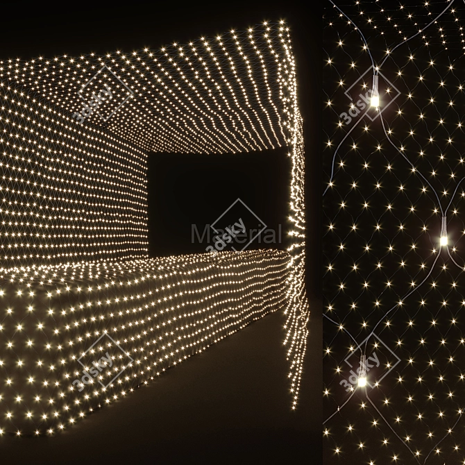 LED Mesh Garland Material 3D model image 1