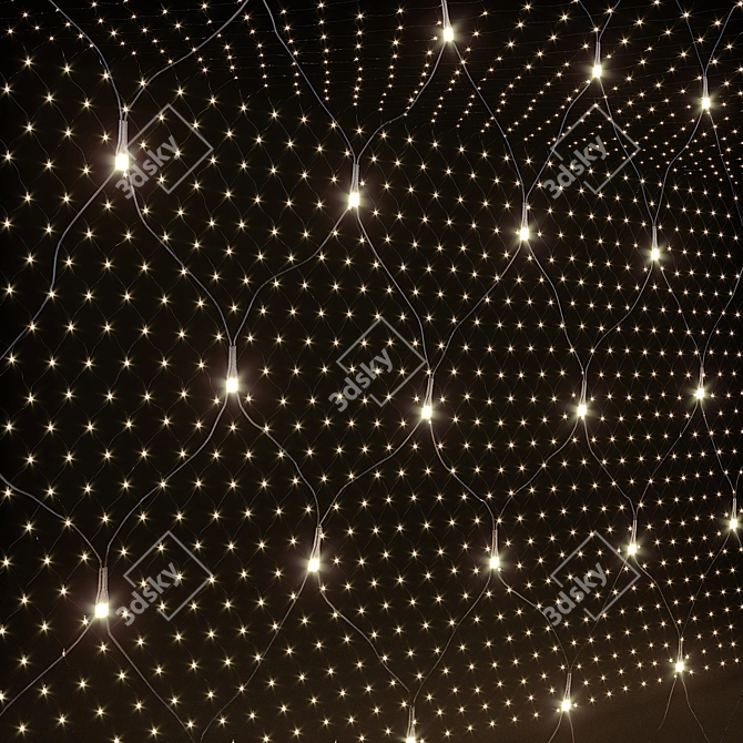 LED Mesh Garland Material 3D model image 2