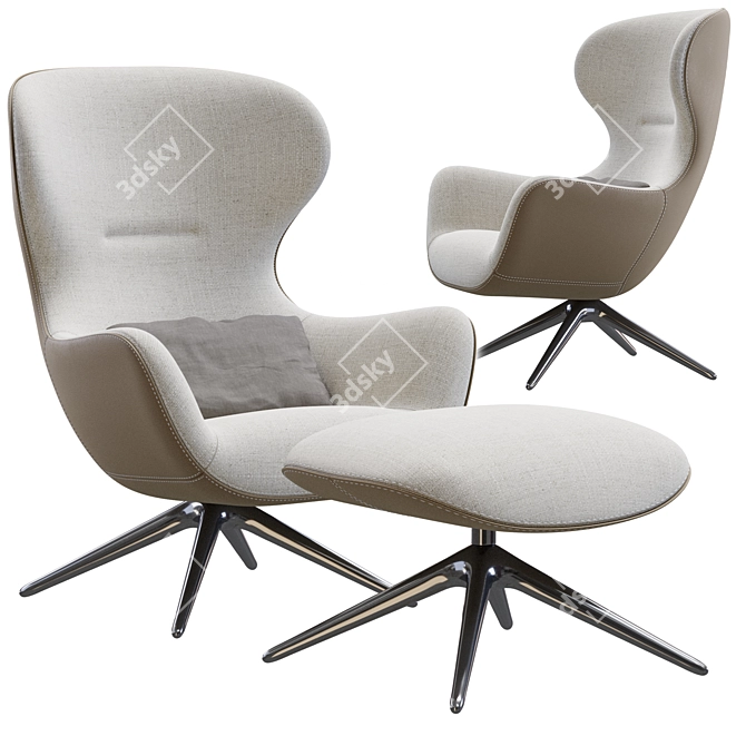 Modern Joker Lounge Chair Design 3D model image 2