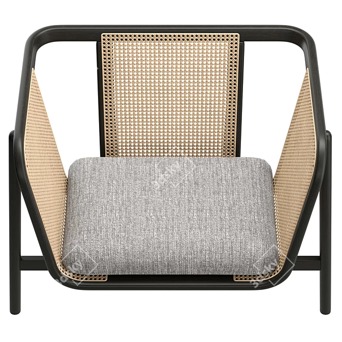 Natural Rattan Ash Wood Chair 3D model image 3