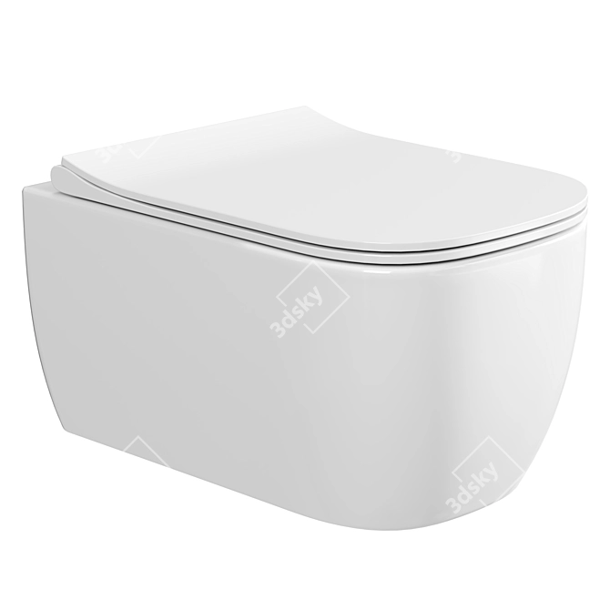 Vincea Form Wall-Hung Toilet 3D model image 1